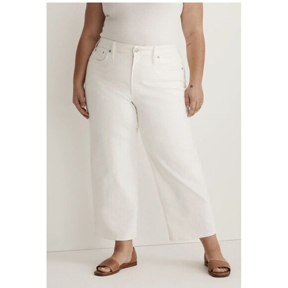 Madewell The Perfect Vintage Wide Leg Crop Jeans White Size 33 High Waist NWT Y1 - Picture 1 of 8